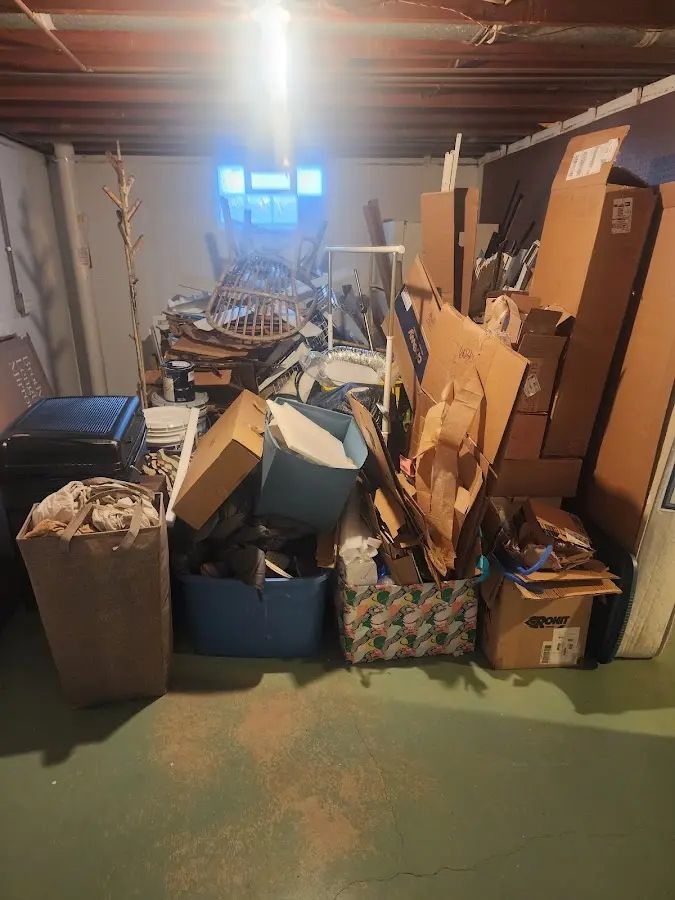 Roll-off dumpster container at job site for 20 Yard Dumpster Rental in Orange